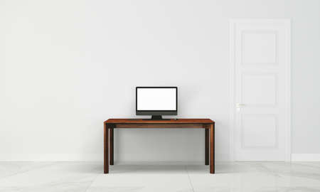 Modern interior with white wallの写真素材