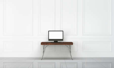 modern interior with white wallの写真素材