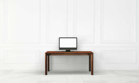 Office interior with white wallの写真素材