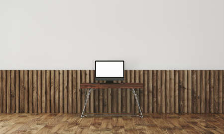 Modern interior with white wallの写真素材