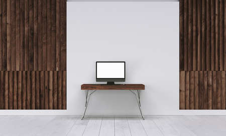 Elegant interior, modern office with white wall and elegant floor.の写真素材