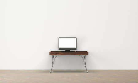 Elegant white wall with modern floorの写真素材