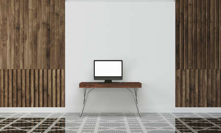 modern interior with white wallの写真素材