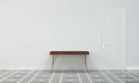 Elegant interior, modern office with white wall and elegant floor.の写真素材