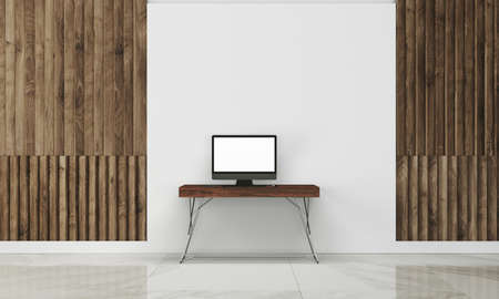 Modern interior with white wallの写真素材