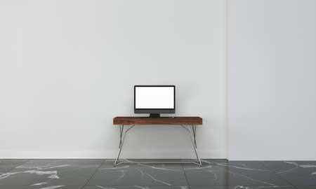 Elegant interior, modern office with white wall and elegant floor.の写真素材