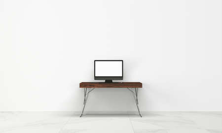 modern interior with white wallの写真素材