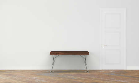 Elegant white wall with modern floorの写真素材
