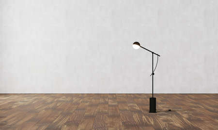 Elegant white wall with modern floorの写真素材
