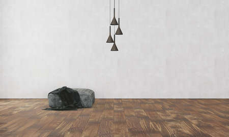 Modern interior with white wallの写真素材