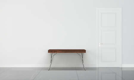 Office interior with white wallの写真素材