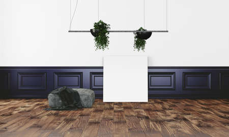 Modern interior with white wallの写真素材