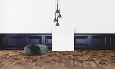 Modern interior with white wallの写真素材