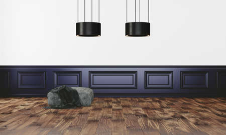 Modern interior with white wallの写真素材