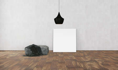 Elegant interior, modern office with white wall and elegant floor.の写真素材