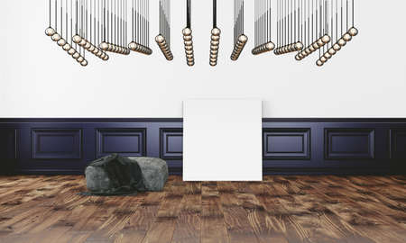 Elegant interior, modern office with white wall and elegant floor.の写真素材