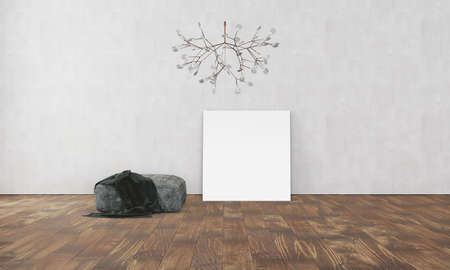 Modern interior with white wallの写真素材