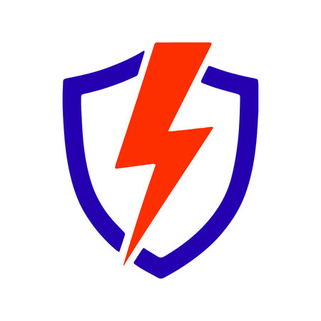 A bold  featuring a  with a red lightning bolt on a white backgroundのイラスト素材