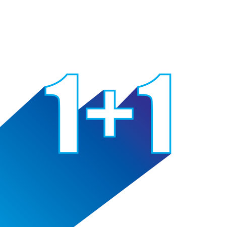 One plus one marketing business strategy, finance technologyのイラスト素材