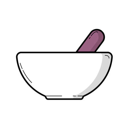 isolated vintage otline icon of bowlのイラスト素材