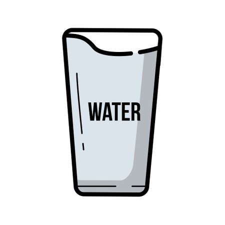 Vintage vector illustration glass of waterのイラスト素材