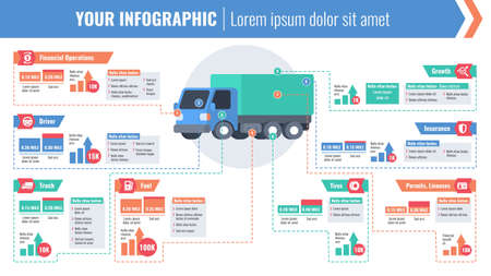 Cargo logistic horizontal infographicのイラスト素材
