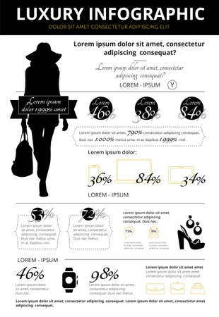 Luxury goods statistic infographicのイラスト素材