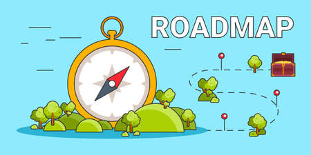 Road map pathway with compassのイラスト素材