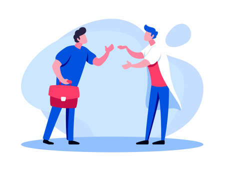 Colorful flat illustration of a healthcare jobのイラスト素材