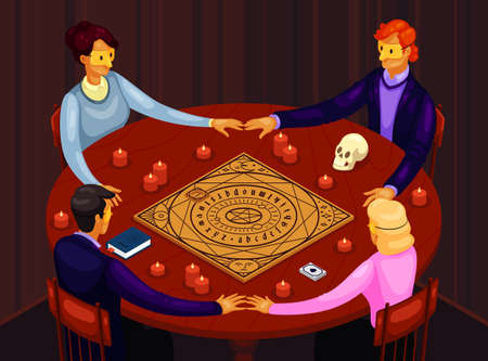 Vector illustration of a secret occult sessionのイラスト素材