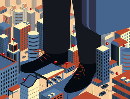 Vector illustration symbolizing monopoly and its influenceのイラスト素材