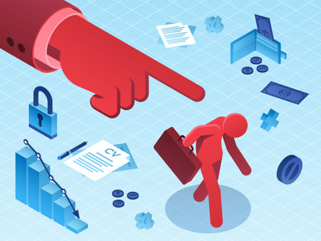 Isometric vector illustration of an employee dismissalのイラスト素材