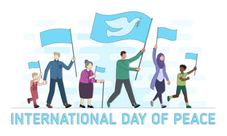 International Day of Peace flat vector illustrationのイラスト素材