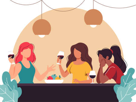 Gossip or rumor flat vector illustration and spreading rumorsのイラスト素材