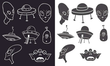 Title: Aliens vector pack download | Editable file