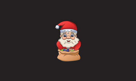 Santa Claus is opening his bag vector file  | Editable file any changes are possibleのイラスト素材