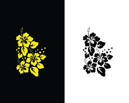 Large Hibiscus Flowers Pattern Wall Decal vector file | Editable fileのイラスト素材