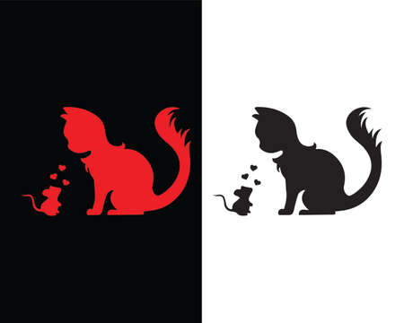 two cat vector file | Editable fileのイラスト素材