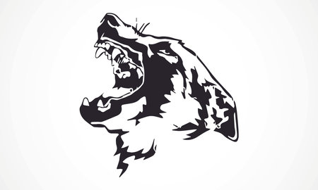 Angry dog malinois dog vector file editableのイラスト素材