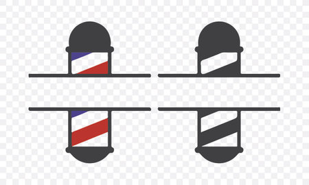 Barber Pole Monogram silhouette or cricut vector file | Any changes can be possibleのイラスト素材