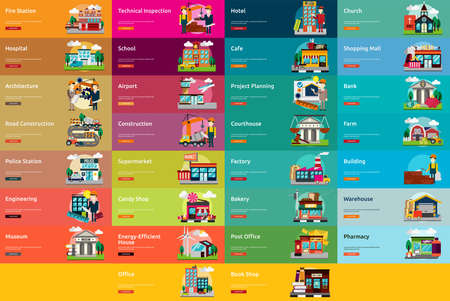 Building and Construction Banner Setのイラスト素材