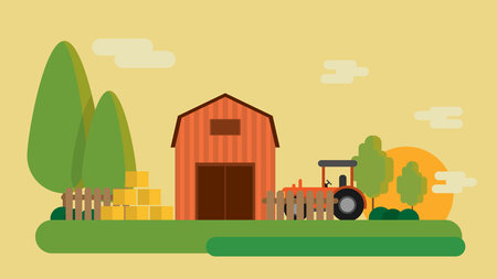 Farm Backgroundのイラスト素材