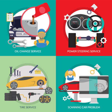 Mechanic and Car Repairのイラスト素材