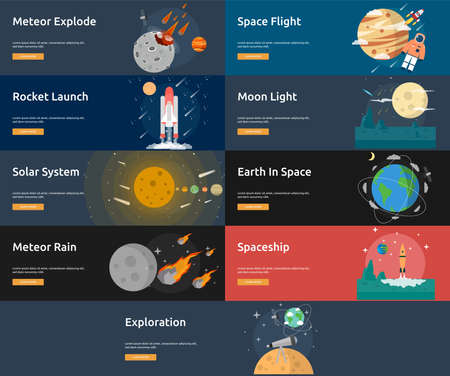 Space and Universe Banner Setのイラスト素材