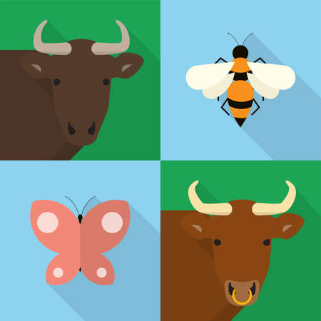 Animals Icons Setのイラスト素材