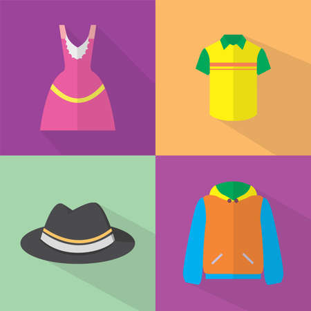 Clothes and Accessories Icons Setのイラスト素材