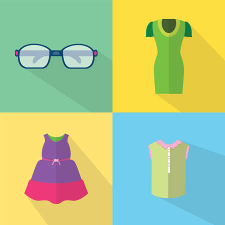 Clothes and Accessories Icons Setのイラスト素材