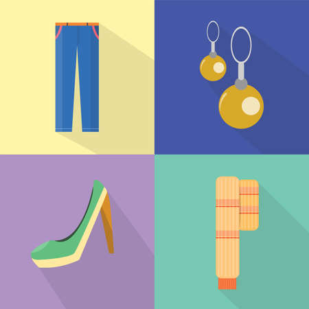 Clothes and Accessories Icons Setのイラスト素材