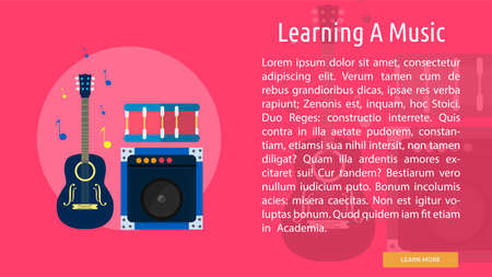 Learning A Music Conceptual Bannerのイラスト素材