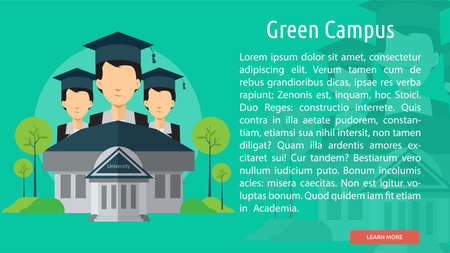 Green Campus Conceptual Bannerのイラスト素材